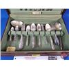 Image 2 : Community "White Orchid" Silverware w/Additional Serving Spoons & Community Wooden Case (SEE PICS!)