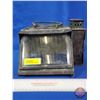 Image 1 : Antique Maritime Compass Cover w/Attached Oil Lantern (Beveled Glass) (SEE PICS!)