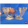 Image 2 : Iridized Glassware including Peach Luster & Carnival Glass (8 Total Pieces)  (Tallest Measures : 11"