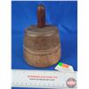 Image 2 : Primitive Round Wooden Butter Press w/Leaf & Acorn Motif (6-1/2"H) (SEE PICS!)