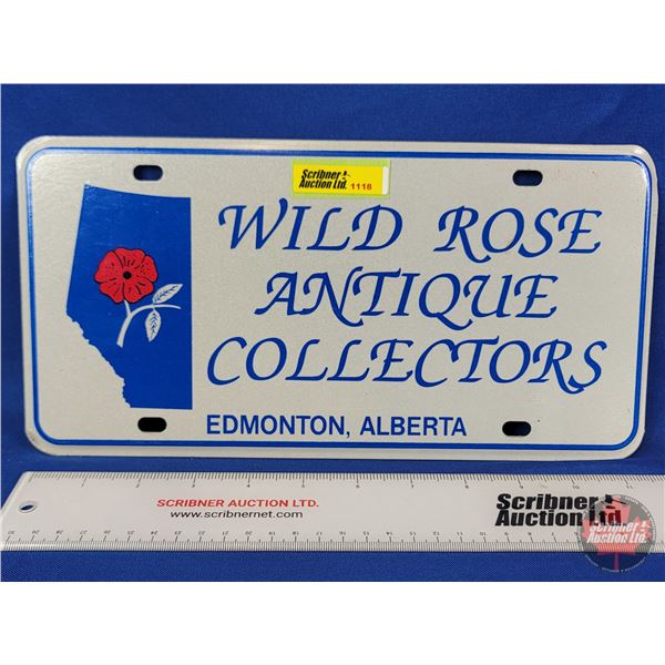 License Plate : Wild Rose Antique Collectors - Edmonton, AB (SEE PICS!)