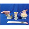 Image 2 : Vintage Hull Pottery Trio : Camelia #130 Vase, Wildflower #W-7 Cornucopia & Magnoliar #5-7 Pitcher