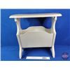 Image 3 : Painted Wooden End Table w/Magazine Rack  (22-1/2"H x 23"W x 12"D) (SEE PICS!)