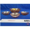 Image 2 : Iris & Herringbone Peach Luster Depression Glass Bowls (4) (SEE PICS!)