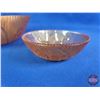 Image 8 : Iris & Herringbone Peach Luster Depression Glass Bowls (4) (SEE PICS!)