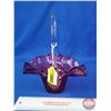 Image 2 : Chalet Cranberry Glass Basket (9"H) (SEE PICS!)
