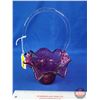 Image 3 : Chalet Cranberry Glass Basket (9"H) (SEE PICS!)