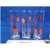 Image 1 : Glass Tumblers Floral MCM Motif (3)(SEE PICS!)