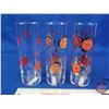 Image 2 : Glass Tumblers Floral MCM Motif (3)(SEE PICS!)