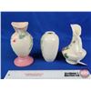 Image 2 : HULL Pottery (3) : - Ewer / Pitcher - Vase - Vase (Tallest Measures : 7"H) (SEE PICS!)