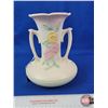 Image 1 : HULL Pottery Vase : Double Handle : Pastel (8-1/2"H) (Note: Crack at Rim) (SEE PICS!)