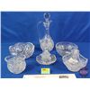 Image 2 : Variety of Crystal & Cut Glass (8 Pieces) including Decanter, Basket, Bowls, Bell, etc  (Decanter Me