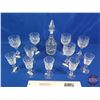 Image 2 : Crystal Cross & Olive Decanter, Sherry Glasses (6) & Wine Glasses (5) (SEE PICS!)