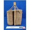 Image 2 : Wicker Picnic Basket w/Wine Bottle Compartments (13"H) (SEE PICS!)