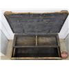 Image 2 : Black Wood Toolbox/Trunk w/Interior Tray  (14"H x 34-1/2"W x 19-1/2"D) (SEE PICS!)