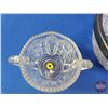 Image 16 : Cut Glass Serving Bowl; Silverware & Double Handle Cut Glass Pitchers (SEE PICS!)