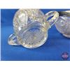 Image 17 : Cut Glass Serving Bowl; Silverware & Double Handle Cut Glass Pitchers (SEE PICS!)