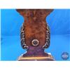 Image 8 : Antique Wooden Over Burl Top Carved Trestle Base Parlor Table  (20-1/2"H x 26"W x 21"D) (SEE PICS!)