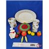 Image 1 : Vintage Kitchen Collector Combo : Pillsbury Doughboy Spoon Holder, Vegetable Shakers, Tin Cannister