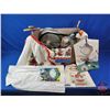 Image 1 : Large Vintage Collector Combo : Laundry Sacks, Flour Sifters, Kitchen Utensils, Crock Butter Churn P