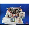 Image 2 : Large Vintage Collector Combo : Laundry Sacks, Flour Sifters, Kitchen Utensils, Crock Butter Churn P