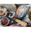 Image 8 : Large Vintage Collector Combo : Laundry Sacks, Flour Sifters, Kitchen Utensils, Crock Butter Churn P