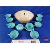 Image 2 : Large Crock "Easi-Mix" Mixing Bowl w/Melmac Cups & Saucers  (Bowl Measures : 5"H x 11"Dia) (SEE PICS