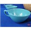 Image 8 : Large Crock "Easi-Mix" Mixing Bowl w/Melmac Cups & Saucers  (Bowl Measures : 5"H x 11"Dia) (SEE PICS