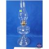 Image 2 : Coal Oil Lamp : Clear Glass Pedestal Base  (Total Height w/Chimney : 18"H) (SEE PICS!)