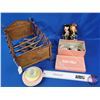 Image 2 : Antique Wood Accordion Doll Bed w/Dolls, Children's Tea Dishes & Play Pals Shoes (SEE PICS!)