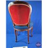 Image 3 : Balloon Red Velvet Upholstered Back Chair w/Petit Point Upholstered Seat (36"H) (SEE PICS!)
