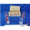 Image 1 : Swanky Swigs Glass Tumblers "Football" w/Reckitts Bag Blue Wooden Box (SEE PICS!)