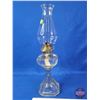 Image 2 : Coal Oil Lamp : Clear Glass Pedestal Base Correct Burner (Total Height w/Chimney : 18-1/2"H) (SEE PI