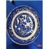 Image 16 : Blue & White "Opaque China" Dish Set (14 Pieces) : Bowls & Dessert Plates (SEE PICS!)