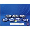 Image 2 : Blue & White "Opaque China" Dish Set (14 Pieces) : Bowls & Dessert Plates (SEE PICS!)