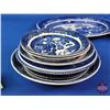 Image 25 : Blue & White "Made in England" Dish Grouping (15 Pieces) : Covered Soup Tureen, Creamer, Tea Cups, S