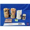 Image 2 : Beer Steins (4) & Birch Beer Label  (Tallest Stein Measures : 7"H) (SEE PICS!)