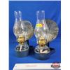 Image 1 : Pair of Wall Bracket Coil Oil Lamps w/Reflectors (13"H) (SEE PICS!)