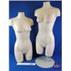 Image 1 : (2) Female Store Display Mannequins (Torso/Half Leg) (37"H & 34"H) (SEE PICS!)