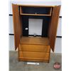 Image 2 : MCM Teak Entertainment Unit : 2 Drawer (57"H x 33"W x 20"D) (SEE PICS!)