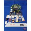 Image 1 : Lapel Pin Collection with Carnival Glass Bowl (Variety of Pins) (SEE PICS!)