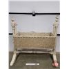 Image 1 : Antique 1800's Primitive Cradle (Doll Use Only!) (45-1/2"H x 44"W x 25-1/2"D) (SEE PICS!)