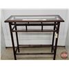 Image 1 : Small Sofa Table w/Glass Top (29-1/2"H x 31"W x 12"D) (Needs Re-Enforcement - Loose) (SEE PICS!)