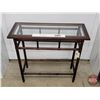 Image 2 : Small Sofa Table w/Glass Top (29-1/2"H x 31"W x 12"D) (Needs Re-Enforcement - Loose) (SEE PICS!)