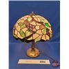 Image 2 : Tiffany Style Lamp w/Stained Glass Lamp Shade (18") (Tested - Works) (SEE PICS!)