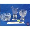 Image 1 : Crystal Footed Bowl, Waterford Arcade Bouquet Vase, Crystal Salt & Pepper Shakers & Cut Glass Pitche