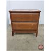 Image 1 : Vintage 2 Drawer Walnut Night Stand (c. 1970's) (22-1/4"H x 22"W x 14"D) (SEE PICS!)