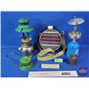 Image 1 : Camping Collector Combo : Lanterns (2), Flask, Oiler, Lantern Parts (SEE PICS!)
