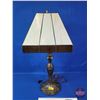 Image 2 : Art Deco Parlor Lamp w/Stained Glass Shade  (Approx 27-1/2"H) (SEE PICS!)