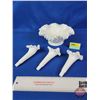 Image 2 : FENTON Hobnail Milk Glass Epergne (4 Piece) (SEE PICS!)